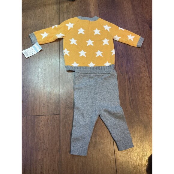 knit 0-3 month star unisex neutral outfit 2 piece nwt cat & jack - Picture 4 of 4